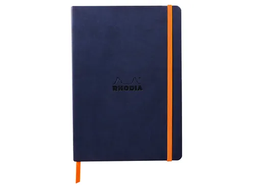 Notitieboek Rhodia A5 lijn 80 vel 90gr nachtblauw