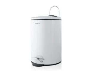 pedaalemmer,3l,HxØ 245x170mm,romp staal wit,deksel staal wit - 1