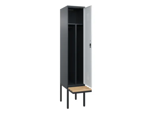 locker met bank,voor scheiding van kleding,HxBxD 2120x400x815mm,1vak