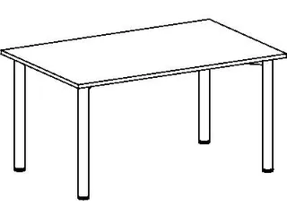 vergadertafel HxBxD 72x120x80cm rechthoekig Esdoorn 4voeten Alu - 4