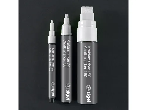 Krijtstift Sigel wit 2stuks ronde punt 1-2 mm