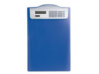 klembord Alco A4, met calculator, blauw kunststof, met cm verdeling