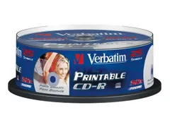 Verbatim Cdr80 700Mb Spindle Inkjet Printable Id 25 Stuks