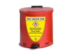 afvalbak voor poetsdoeken,staal,HxBxD 580x535x545mm,m. pedaal,rood