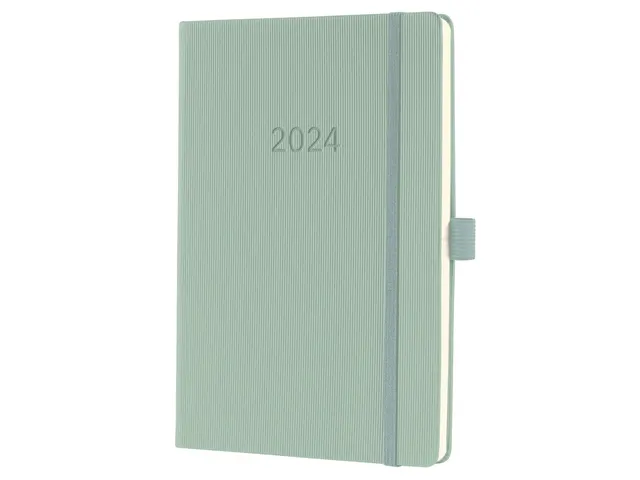 Agenda 2024 Sigel Conceptum A5 - Vue Semaine, Couverture Bambou, 7 Jours/2 Pages