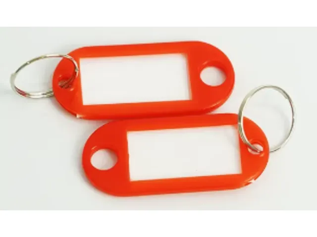 Porte-clés, ft 23 x 45 mm, couleurs assorties, paquet de 25 pièces