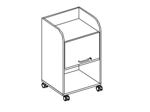 caddy,HxBxD 1030x550x470mm,2niveaus,1kasten,MS-donkergrijs