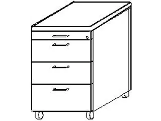 Mobiel Ladenblok Esdoorn 590x430x580mm Pennenlade 3laden Beugelgreep - 5