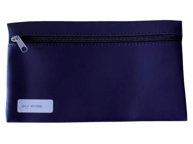 Schooletui 15x26cm met rits skai donkerblauw