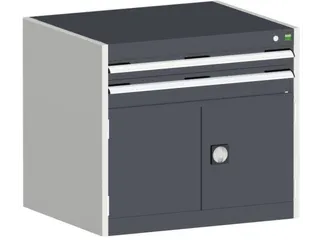 ladekast HxBxD 700x800x750mm 2laden RAL7035 front RAL7016 - 1