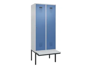 locker met bank,voor scheiding van kleding,HxBxD 2120x800x815mm,2vak - 2