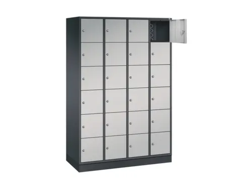 lockerkast,HxBxD 1950x1220x500mm,4x6vakken,cil.-slot,sokkel
