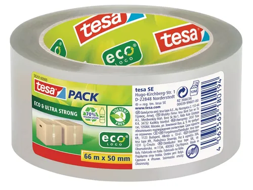 Verpakkingstape Tesapack 58297 Eco transparant Ultra strong 50mmx66m