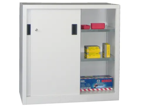 Schuifdeurkast Hxbxd 1000x1000x500mm 2 Oh Ral7035 Front Ral7035