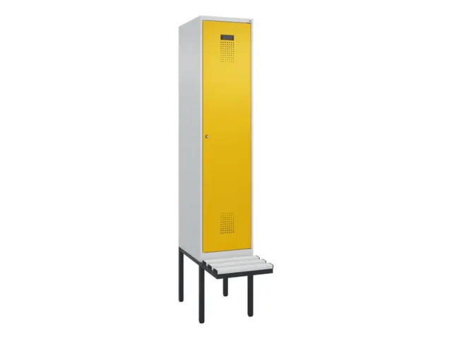 locker met bank,voor scheiding van kleding,HxBxD 2120x400x815mm,1vak