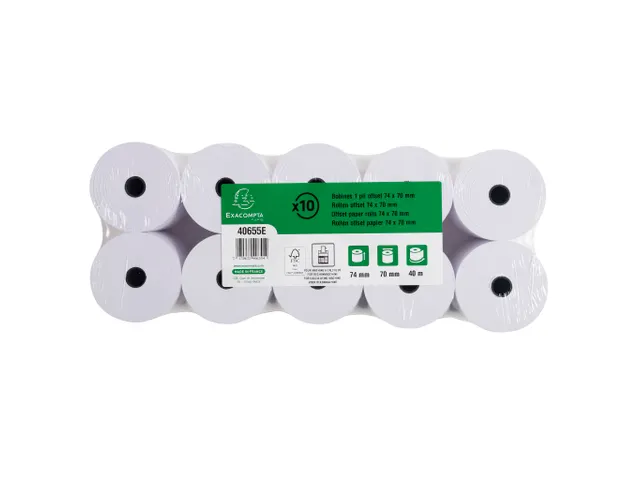 Rekenmachine Rol 74x70x12x44 1 laag offset extra wit 60 Gram Wit