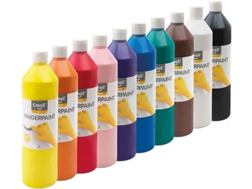 vingerverf Happy set met 10 flesjes 750 ml assorti