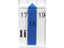 planningspijl,B 7mm,kunststof,blauw-transparant