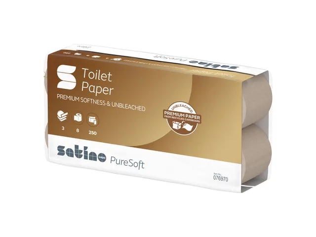 Toiletpapier Satino PureSoft MT1 3-laags 250vel naturel 076970