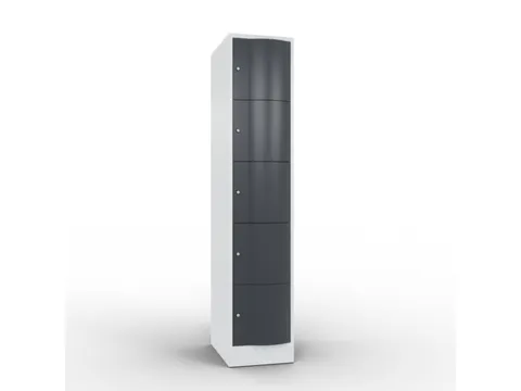 lockerkast cil.slot 1950x396x640mm 1x5 vakken RAL7035 front RAL7021