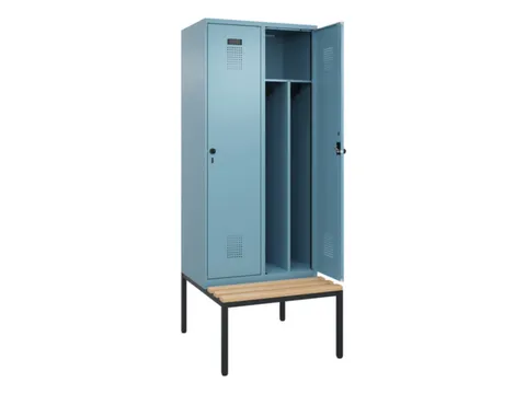 locker met bank,voor scheiding van kleding,HxBxD 2120x800x815mm,2vak