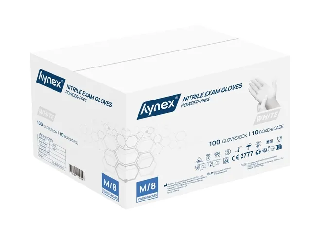 Handschoen Hynex nitril M wit 3.5g 100 stuks
