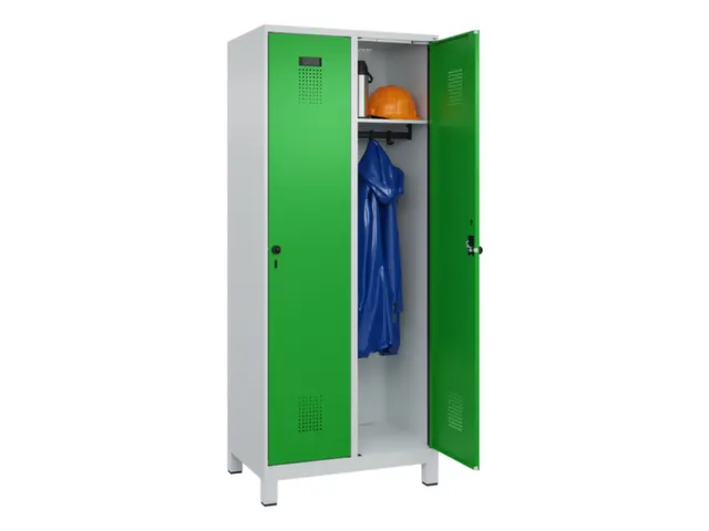 locker,HxBxD 1950x800x500mm,2vak,vak B 400mm,draaigrendel,voeten