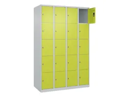 lockerkast,HxBxD 1850x1200x500mm,4x5vakken,vak B 300mm,cil.-slot