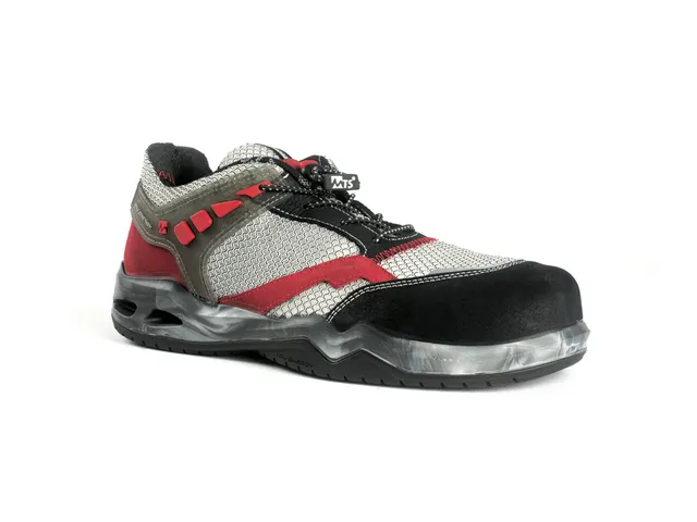 My Energy Spicy Flex S1P werk- schoenen, laag, grijs/rood, maat