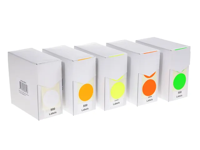 Etiket Rillprint 35mm 500st op rol fluor rood