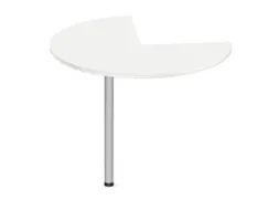 aanbouwtafel,i.h.v.,HxØ 720-840x1000mm,driekwartrond,Bl-wit