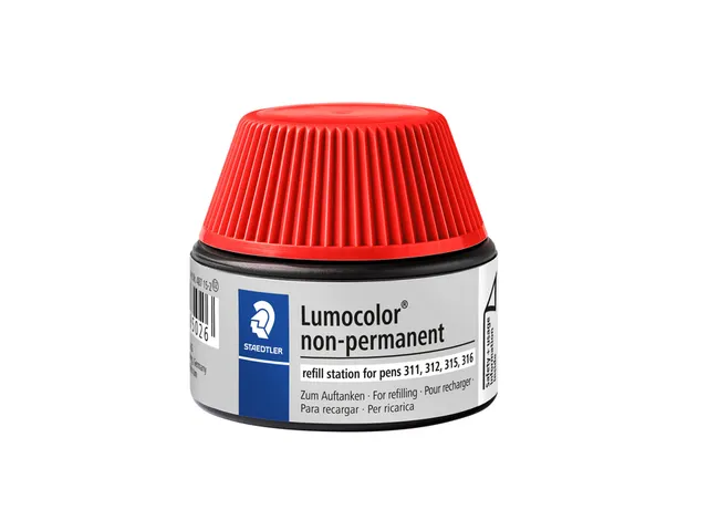 Viltstiftvulling Staedtler Lumocolor non-permanent 15ml rood