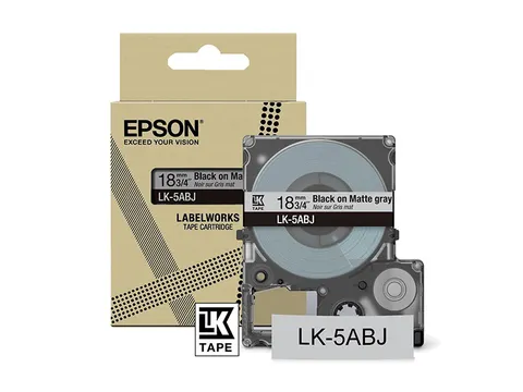C53S672087 Epson 18mm grijs zwart LK5ABJ lettertape mat 8m