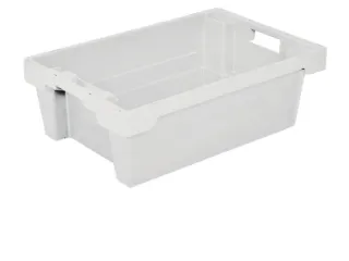 Euronorm Draaistapelbak 200x600x400mm Wanden/bodem Gesl. Wit 32l - 1