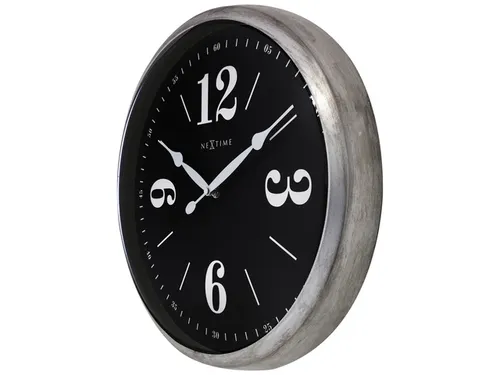 Landelijke wandklok - 39cm - Stille klok - Wit/ ZIlver - NeXtime "Clas