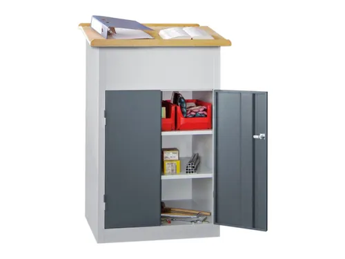 Massieve Lessenaarkast 1100/1200x700x600mm Ral 7035 Front Ral 7016