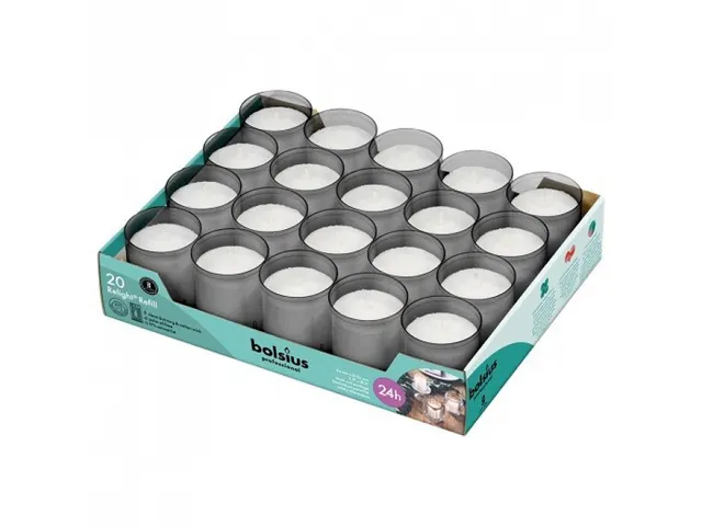 Bolsius Refills Relight/Q-Lights Navul Grijs 24u, 4x20st