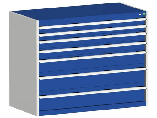 ladekast HxBxD 1000x1300x650mm 7laden romp RAL7035 front RAL5010
