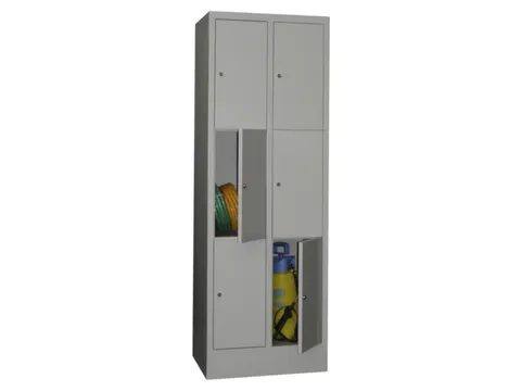 lockerkast,RAL 7035,HxBxD 1850x600x500mm,2x3vakken,vak B 300mm
