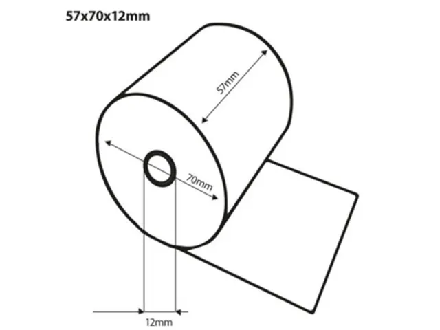 Rouleau caisse 57mmx74m Ø12mm thermique