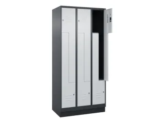 Z-garderobekast,HxBxD 1950x900x500mm,vak B 150/300mm,cil.-slot,sokkel - 2