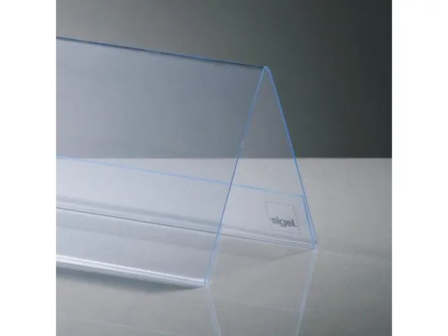 Tafelkaartje Sigel 100x60mm glashelder dakvorm doos a 10 stuks