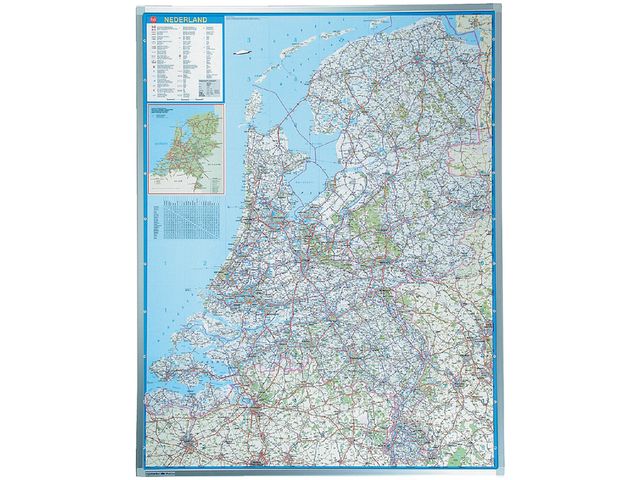 Landkaart Nederland 130x101cm Beschrijfbaar Magnetisch