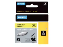 Labeltape Dymo Rhino 18058 Krimpkous 19mmx1.5m Zwart Op Geel