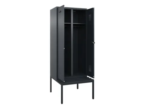 locker met bank,voor scheiding van kleding,HxBxD 2120x800x815mm,2vak