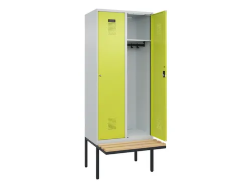 locker met bank,HxBxD 2120x800x815mm,2vak,vak B 400mm,cilinderslot