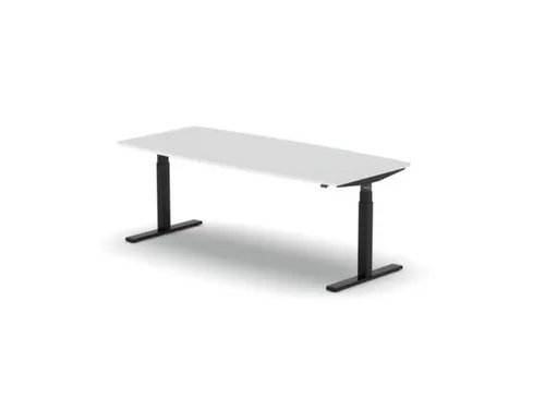Elektrisch ihv Vergadertafel Vatvorm 2000x800mm Zwart+ Wit Blad