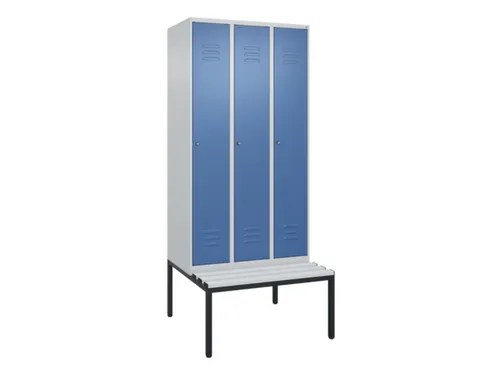 locker met bank,HxBxD 2120x900x815mm,3vak,vak B 300mm,cil.-slot