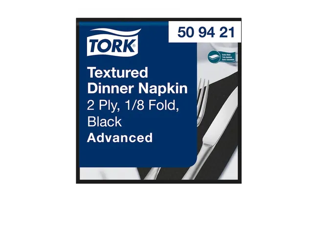 Tork 509421 Textured Dinnerservet zwart 1/8-vouw