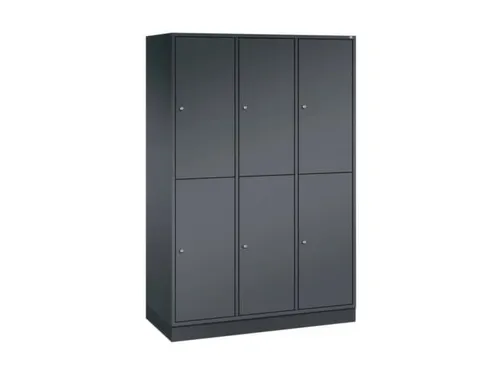 Dubbeldekse garderobekast,HxBxD 1950x1220x500mm,3x2vak.,vak B 360mm
